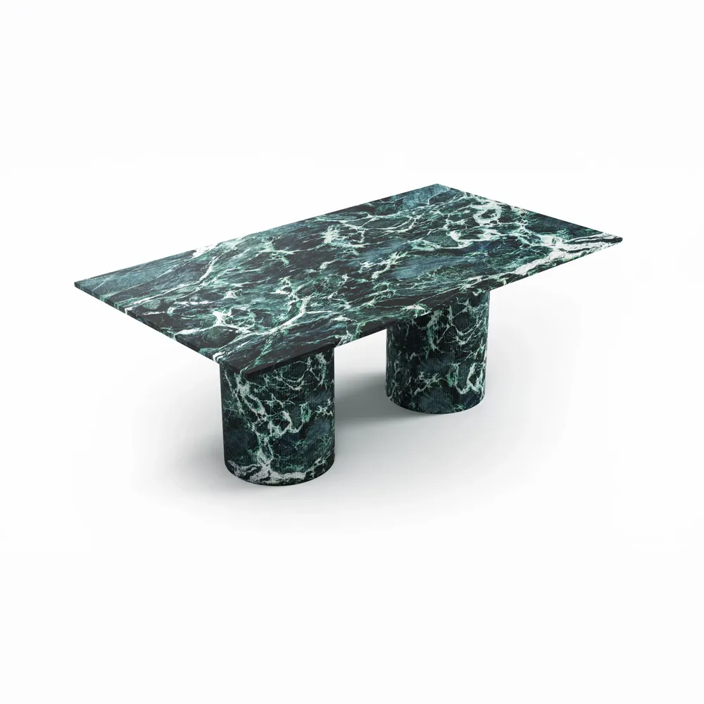 Dining Tables - Jaspura - Dining Tables - Verde Alpi Marble - 220X110X75 cm - STONE VALLEY