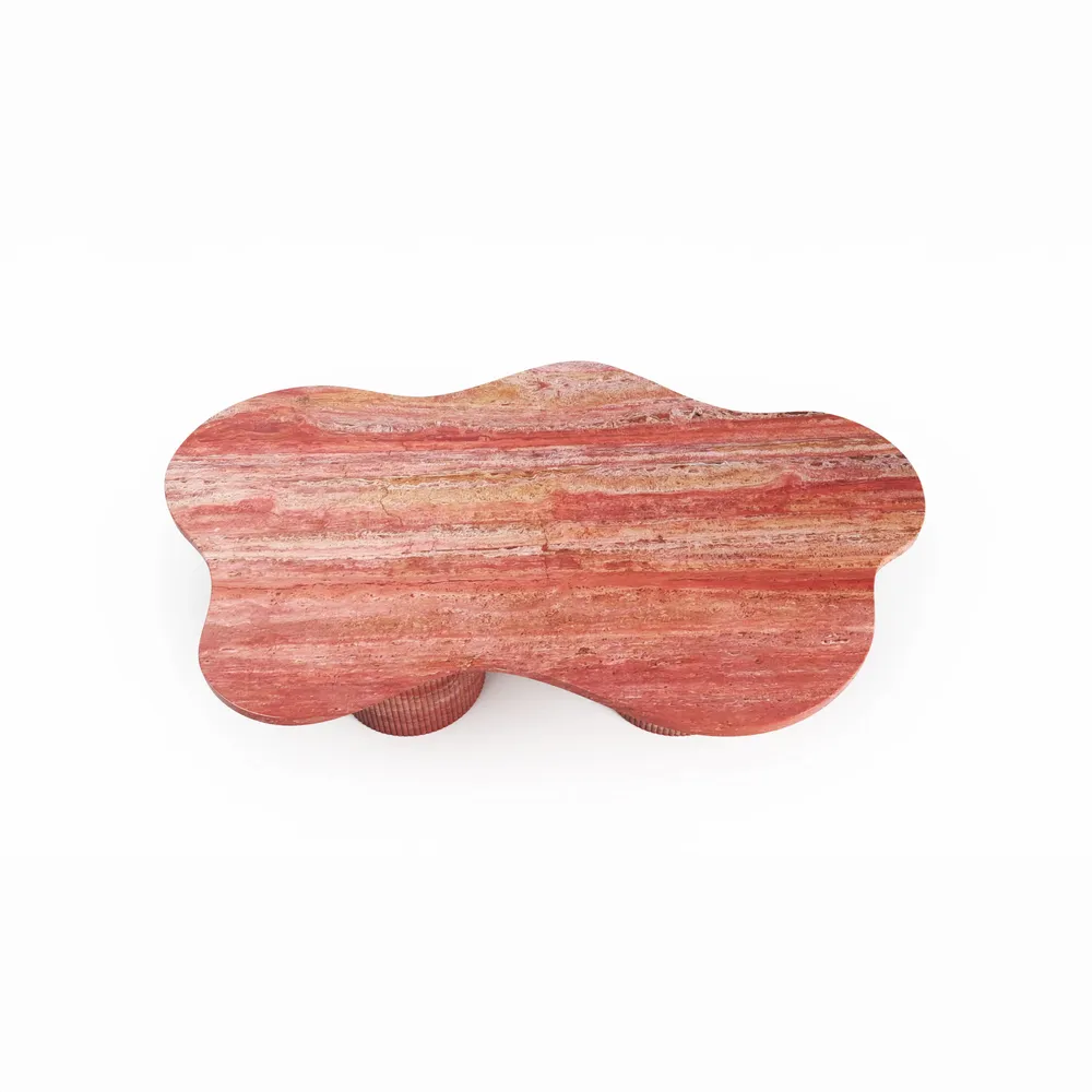 Tables de jardin - Nunoca - Tables basses - Travertin Rouge - 110X70X40 cm - STONE VALLEY