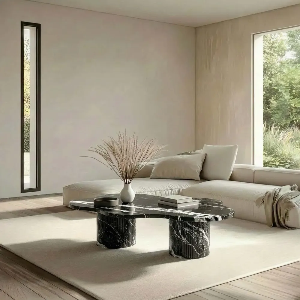 Tables de jardin - Nunoca - Tables basses - Marbre Nero Maquina - 130X80X40 cm - STONE VALLEY