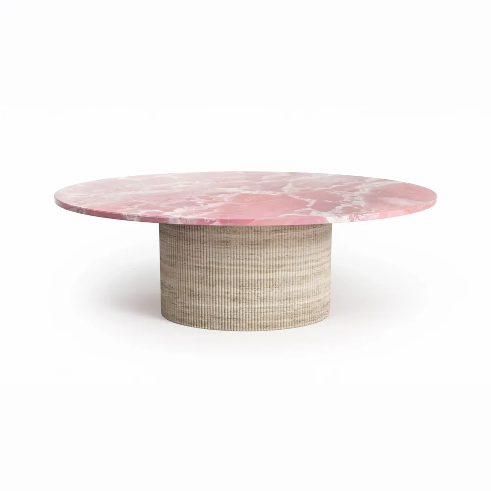 Tables basses - Valleyra - Tables basses - Onyx Rose - 120X70X40 cm - STONE VALLEY