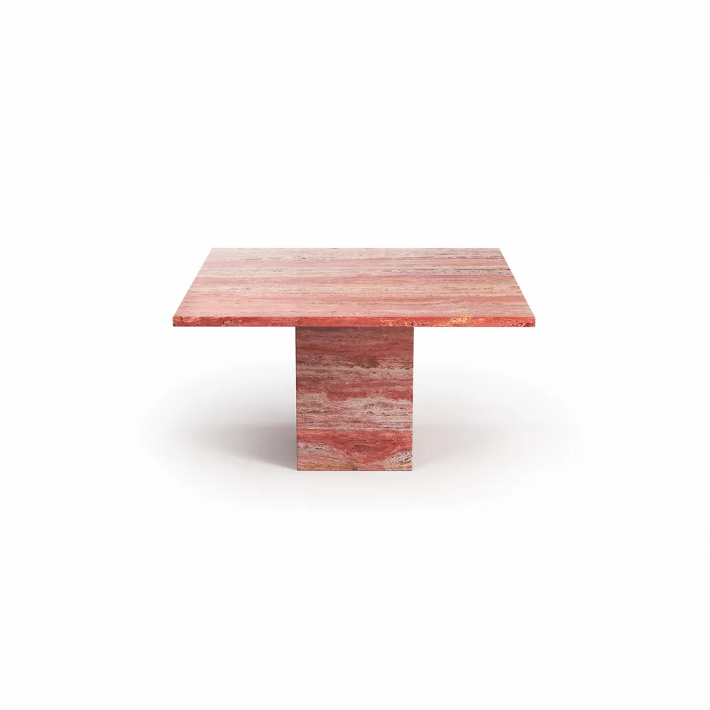 Tables basses - Carrera - Tables basses - Travertin Rouge - 90X90X40 cm - STONE VALLEY