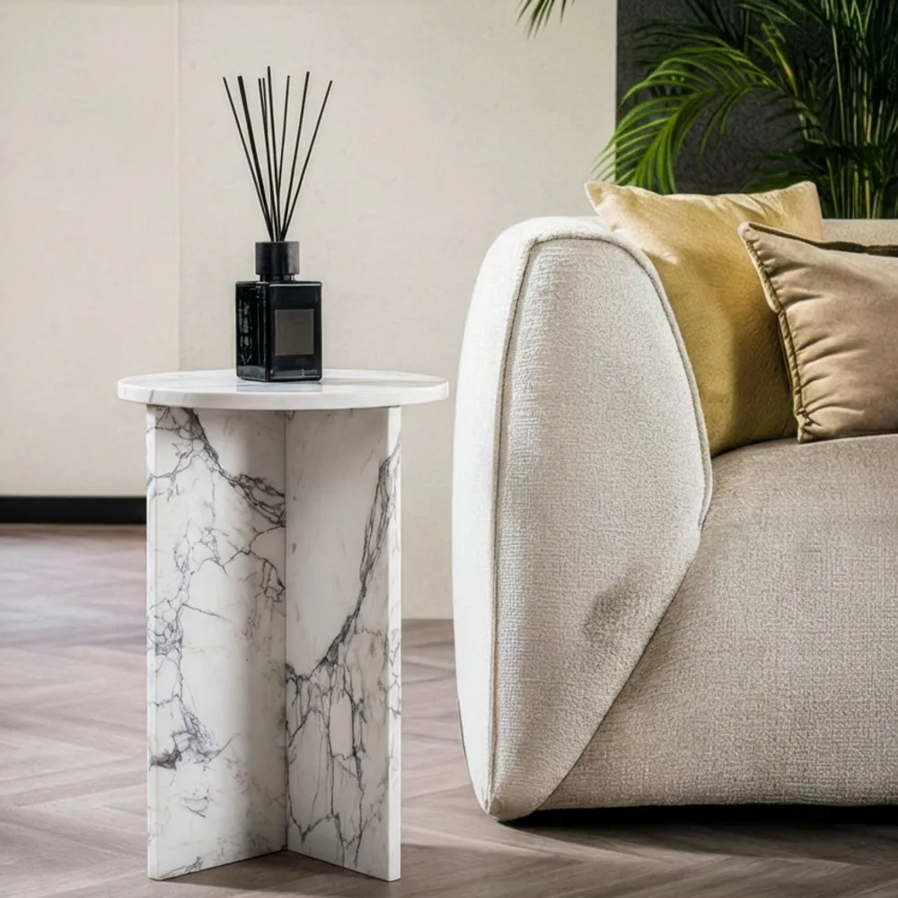 Tables de jardin - Ocel - Autres tables - Marbre Statuario Michelangelo Carrara - 45X45X55 cm - STONE VALLEY