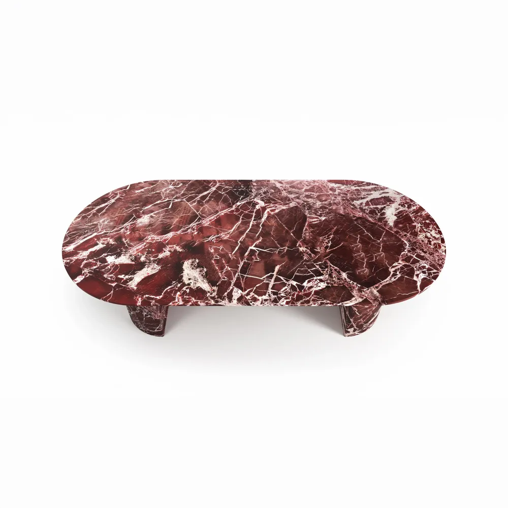 Dining Tables - Refleko - Dining Tables - Rosso Levano Marble - 200X100X75 cm - STONE VALLEY