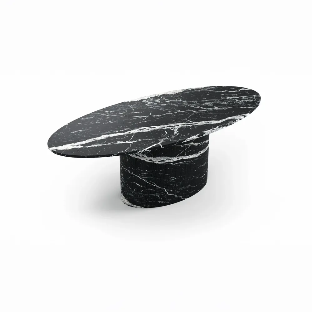 Dining Tables - Valleyra - Dining Tables - Nero Maquina Marble - 180X100X75 cm - STONE VALLEY