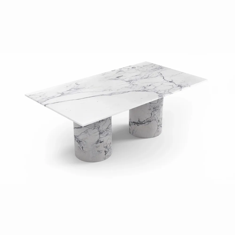 Dining Tables - Jaspura - Dining tables - Statuario Michelangelo Carrara marble - 160X90X75 cm - STONE VALLEY