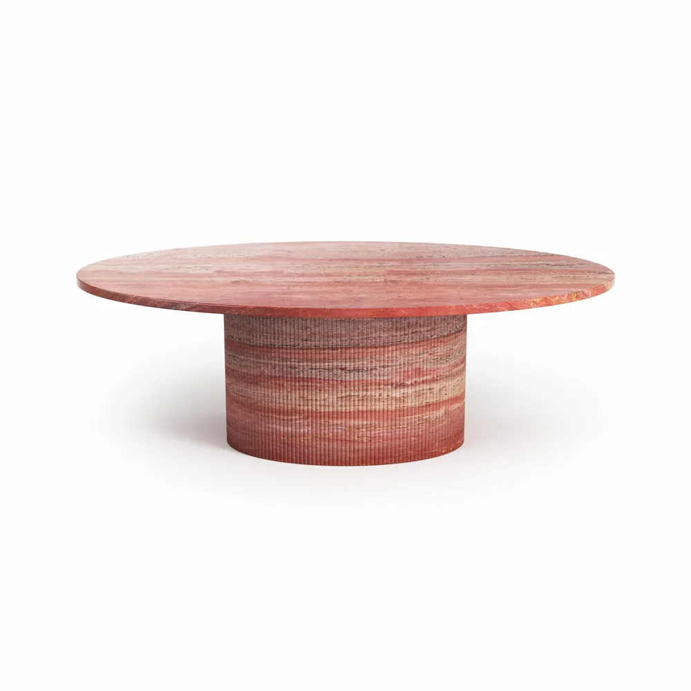 Tables basses - Valleyra - Tables basses - Travertin Rouge - 120X70X40 cm - STONE VALLEY