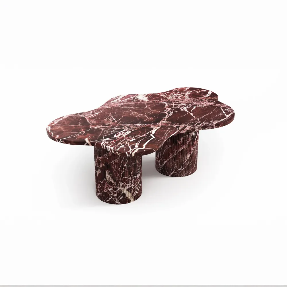 Tables de jardin - Nunoca - Tables basses - Marbre Rosso Levano - 130X80X40 cm - STONE VALLEY