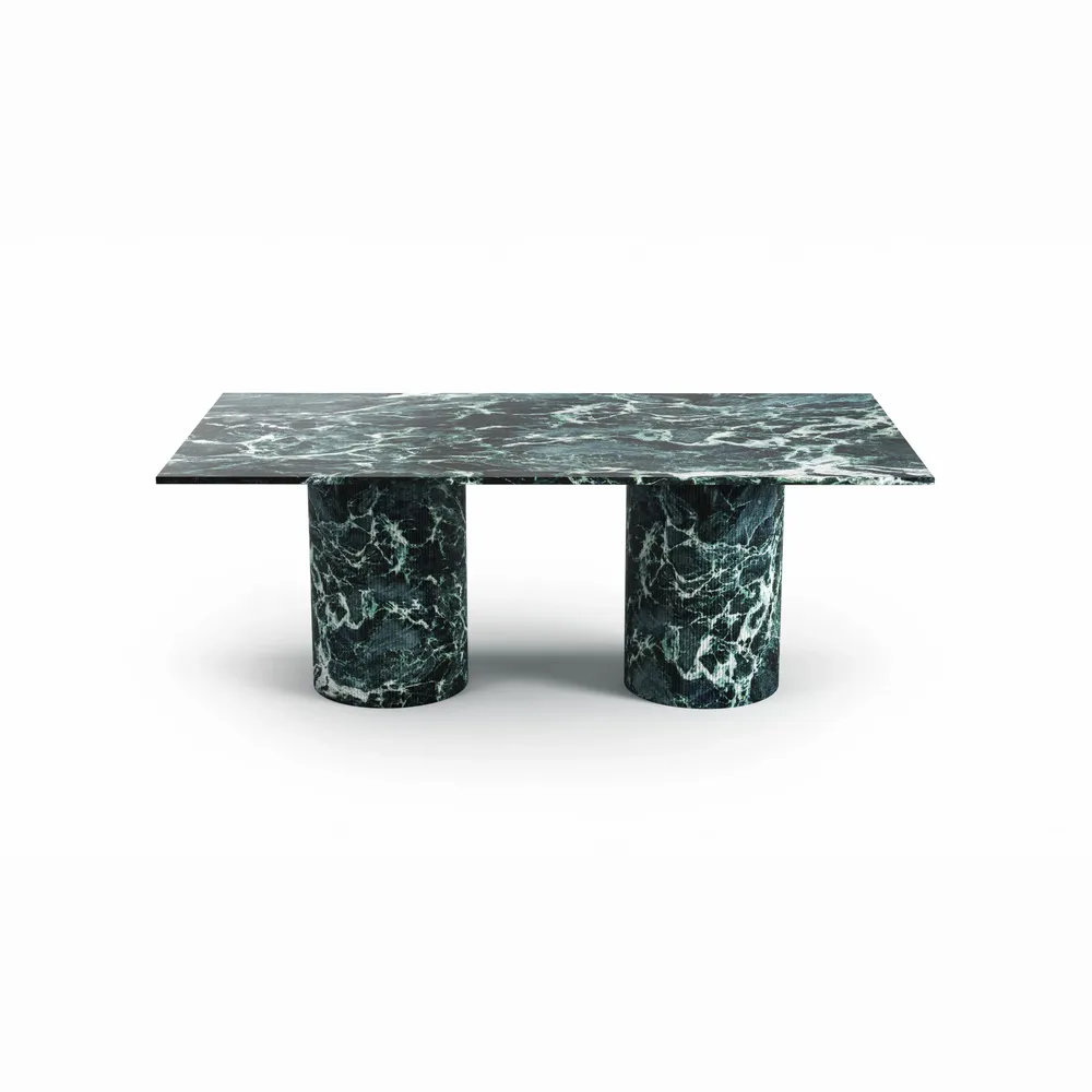 Dining Tables - Jaspura - Dining Tables - Verde Alpi Marble - 200X100X75 cm - STONE VALLEY