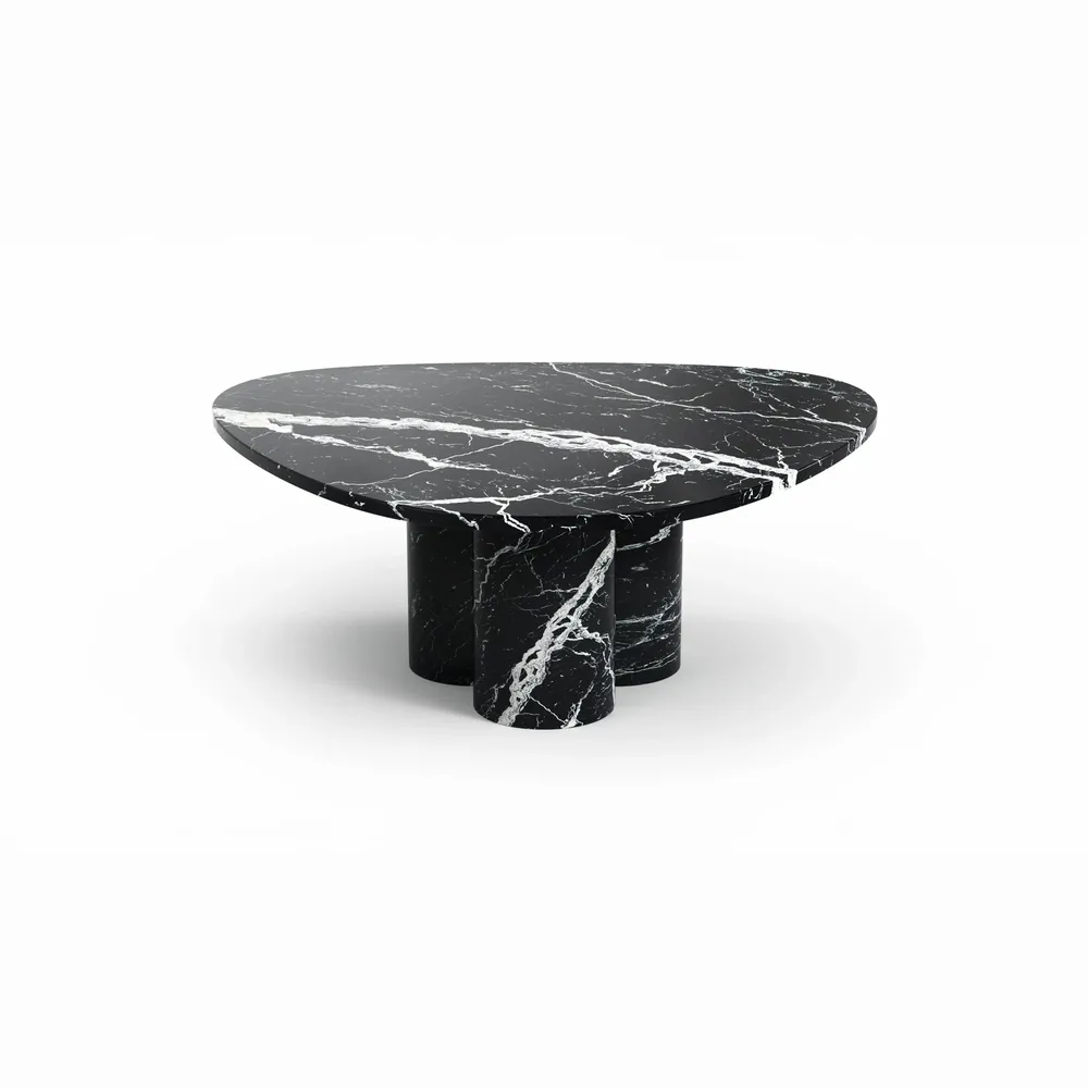 Tables de jardin - Rivage - Tables basses - Marbre Nero Maquina - 100X100X40 cm - STONE VALLEY