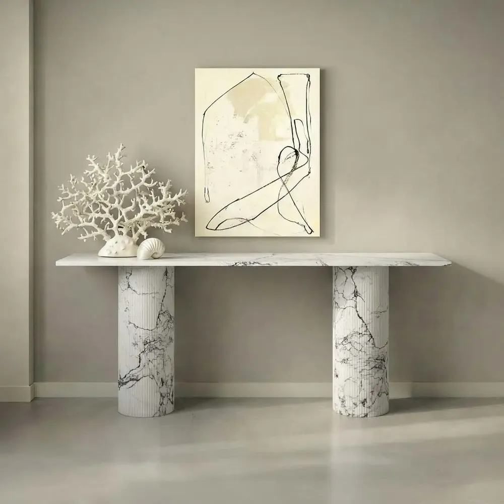 Console table - Ombrure - Console table - Statuario Michelangelo Carrara marble - 160X40X85 cm - STONE VALLEY