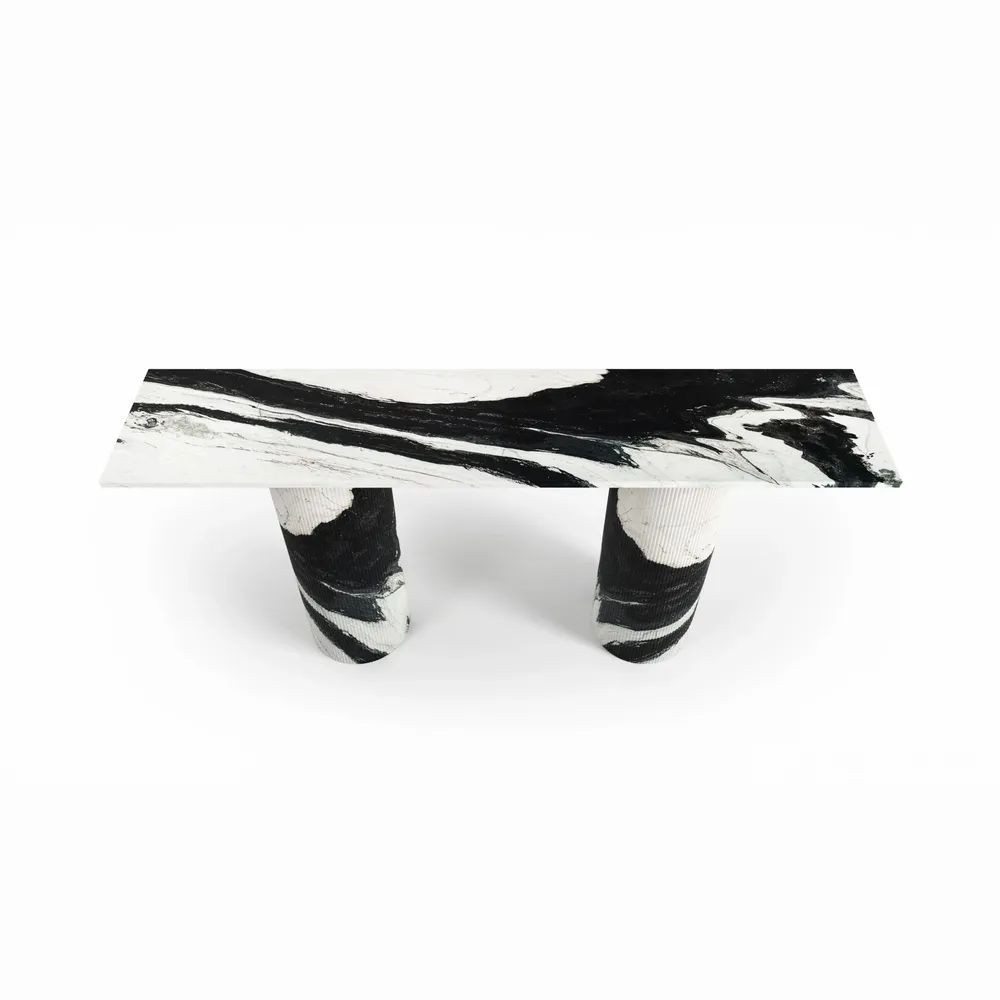 Consoles - Ombrure - Table console - Marbre Panda - 160X40X85 cm - STONE VALLEY