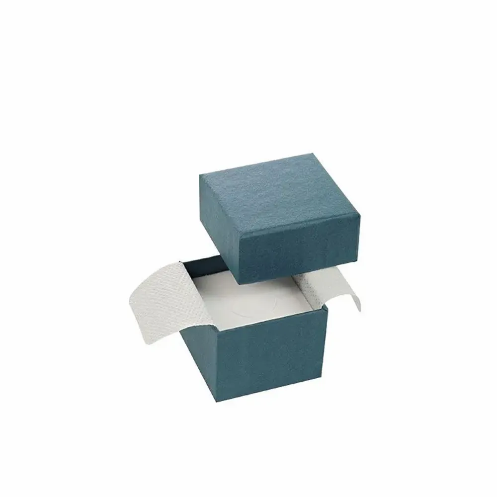 Cadeaux - Écrin bague carton lisse mat bleu canard - LAVAL 1878