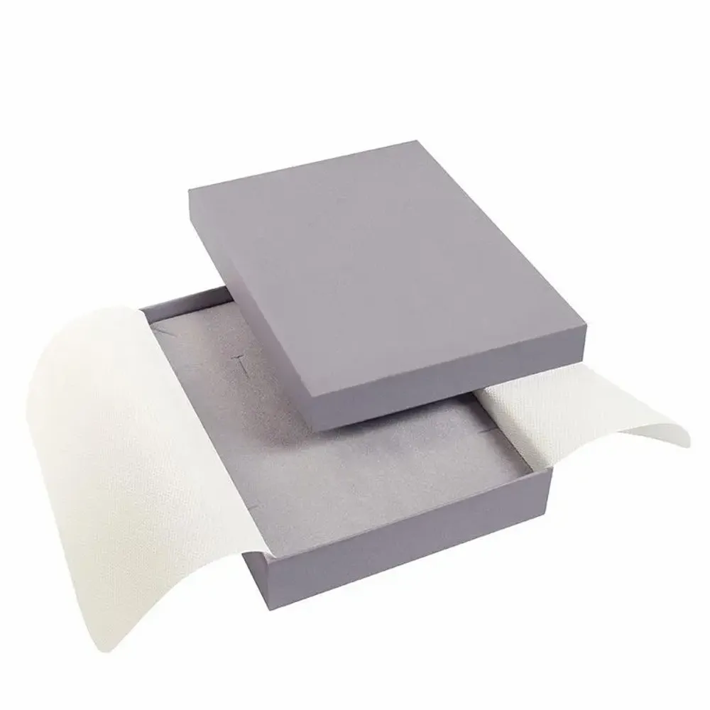 Gifts - Smooth, matte grey cardboard necklace box, 16cm long - LAVAL 1878