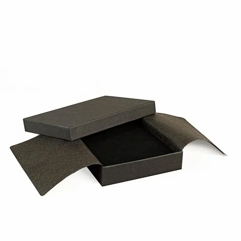 Gifts - Black matte grained cardboard necklace box, 16cm long - LAVAL 1878
