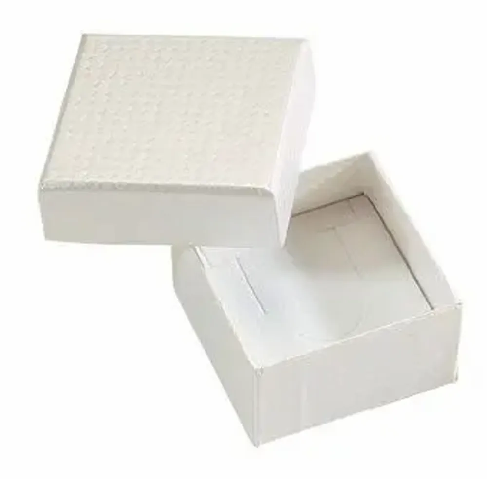 Gifts - Cardboard ring box with embossed, fluted appearance, pearly white - LAVAL 1878