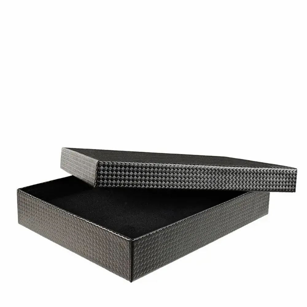 Cadeaux - Écrin collier carton aspect gaufré cannelé noir - LAVAL 1878