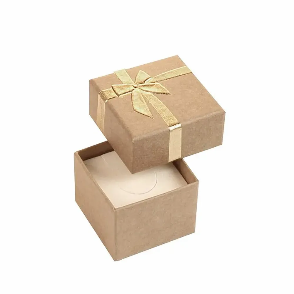 Gifts - Natural kraft cardboard ring box, gold-printed hot foil stamped knot - LAVAL 1878