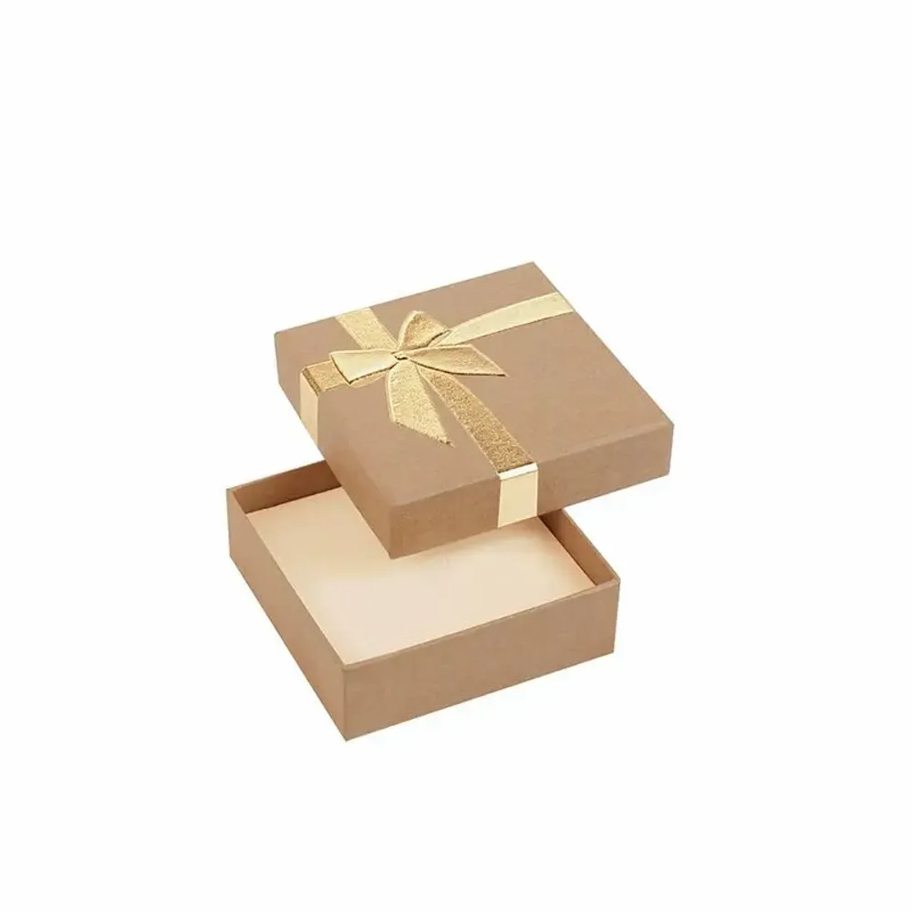 Gifts - Natural kraft cardboard box, gold-printed hot foil stamped bow - LAVAL 1878