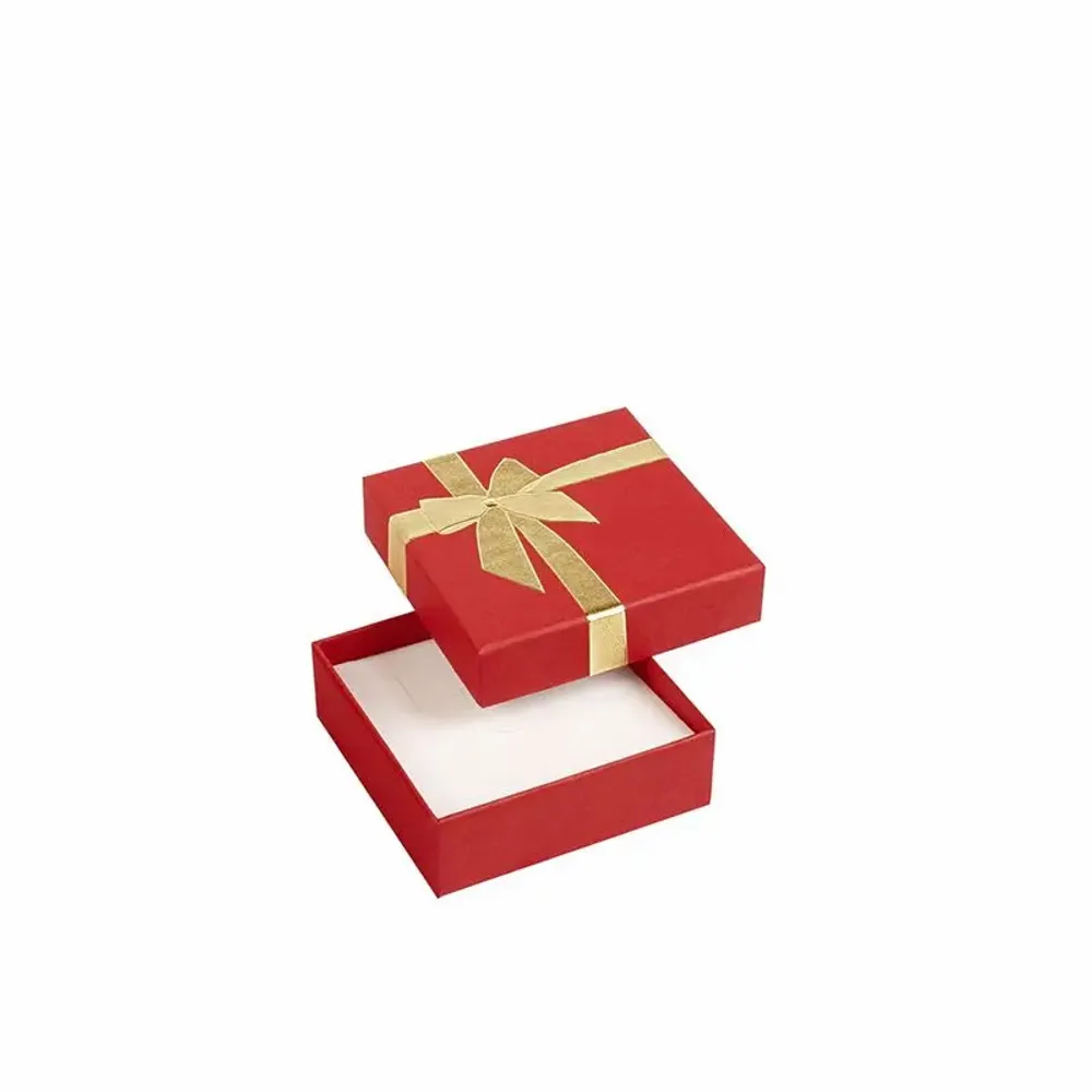 Gifts - Matte red cardboard box, gold-stamped gold-printed bow - LAVAL 1878