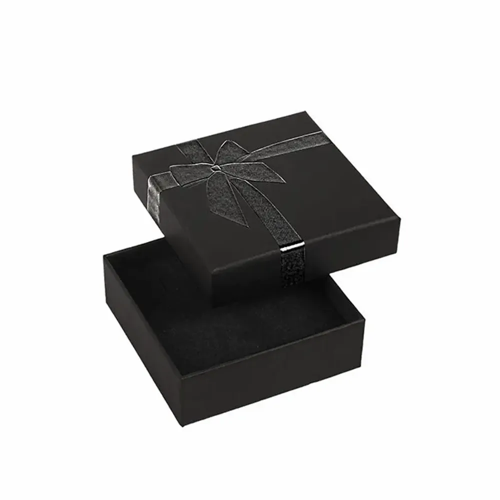 Gifts - Matte black cardboard box, black printed hot foil stamped bow - LAVAL 1878
