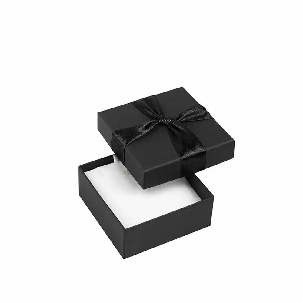 Gifts - Black cardboard trinket tray, satin-look ribbon bow - LAVAL 1878