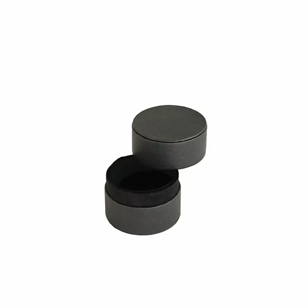 Gifts - Round ring box, matte black kraft cardboard - LAVAL 1878