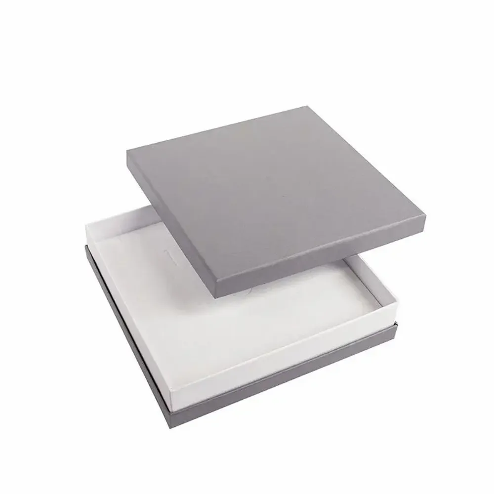 Gifts - Matte grey cardboard necklace box with white trim - LAVAL 1878