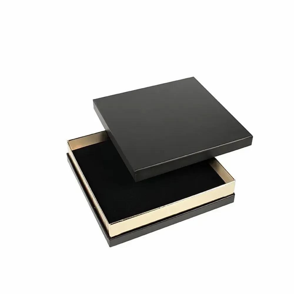 Gifts - Matte black cardboard necklace box with gold trim - LAVAL 1878