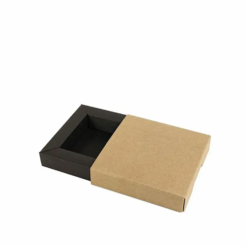 Gifts - Cardboard box with drawer, black and natural kraft - LAVAL 1878