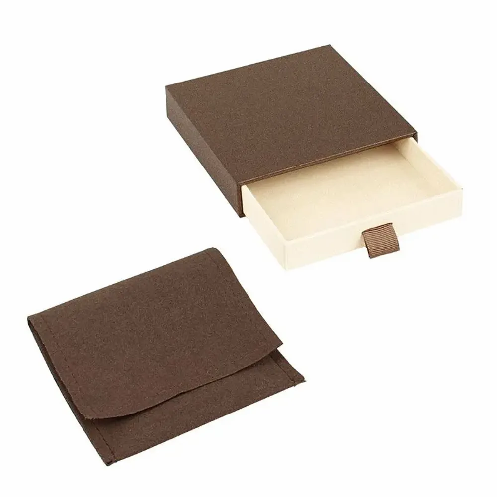 Gifts - Iridescent cardboard drawer case, microfiber pouch, brown/cream - LAVAL 1878