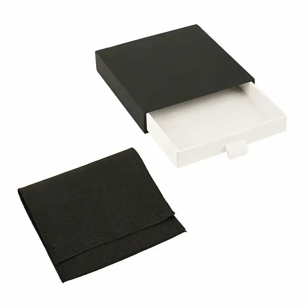 Gifts - Matte cardboard box/textured drawer effect, microfiber pouch, black/white - LAVAL 1878