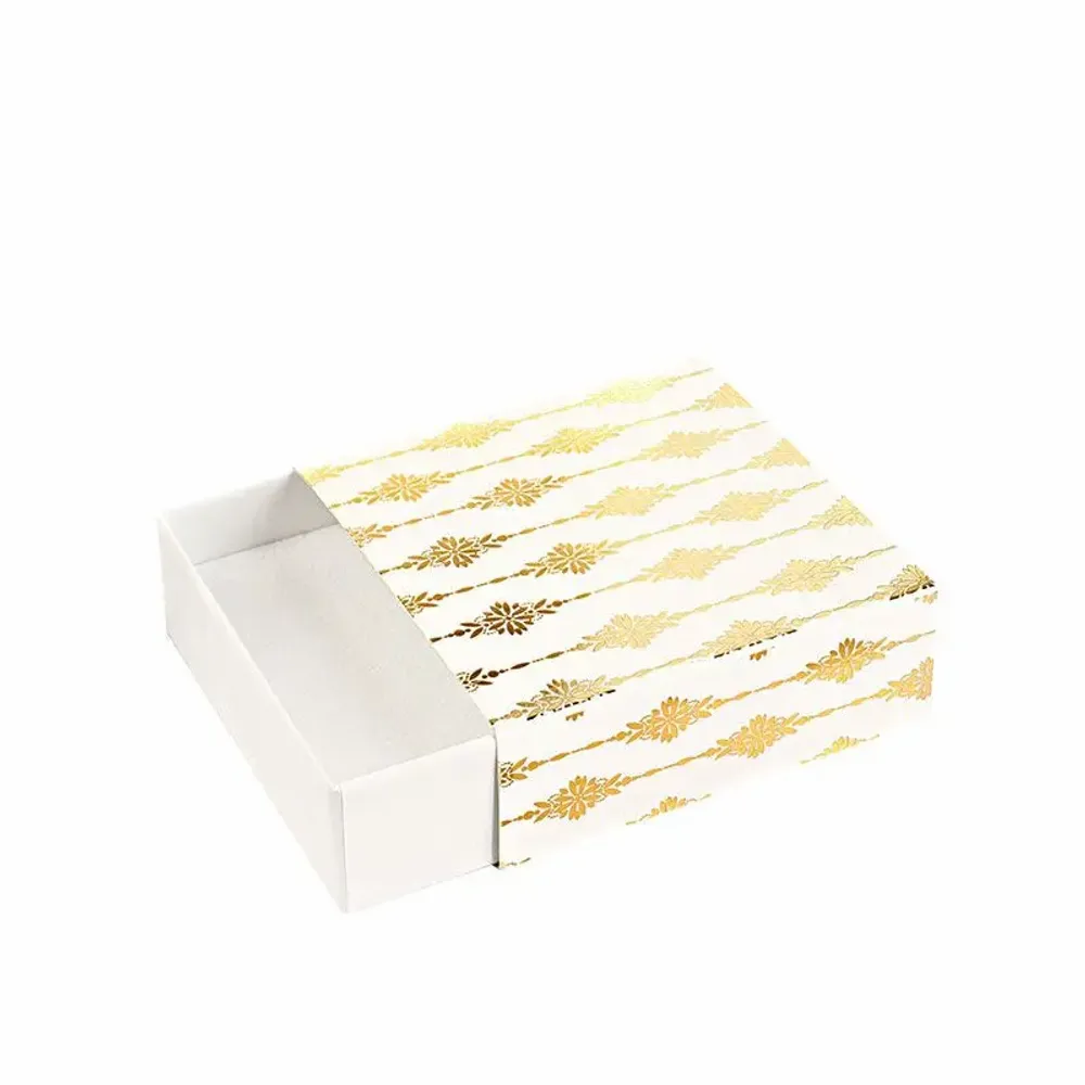 Gifts - Matte white trinket tray with drawer - gold foil-stamped jewels - LAVAL 1878