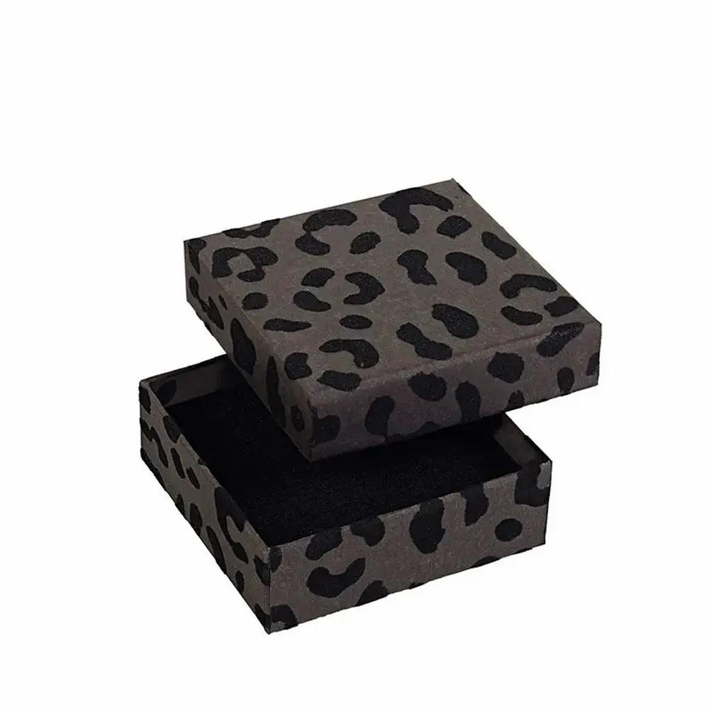 Gifts - Black cardboard and paper trinket tray with leopard print - LAVAL 1878
