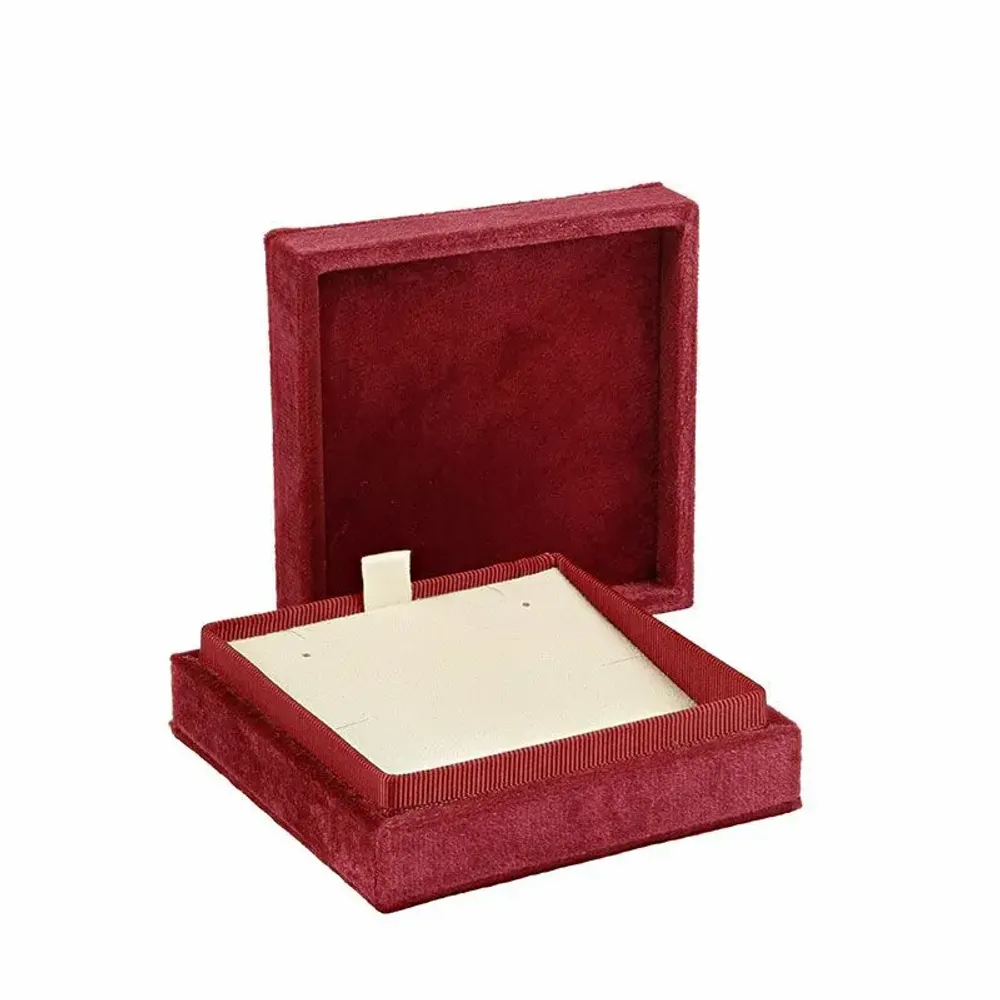 Gifts - Burgundy red synthetic velvet valet tray - LAVAL 1878