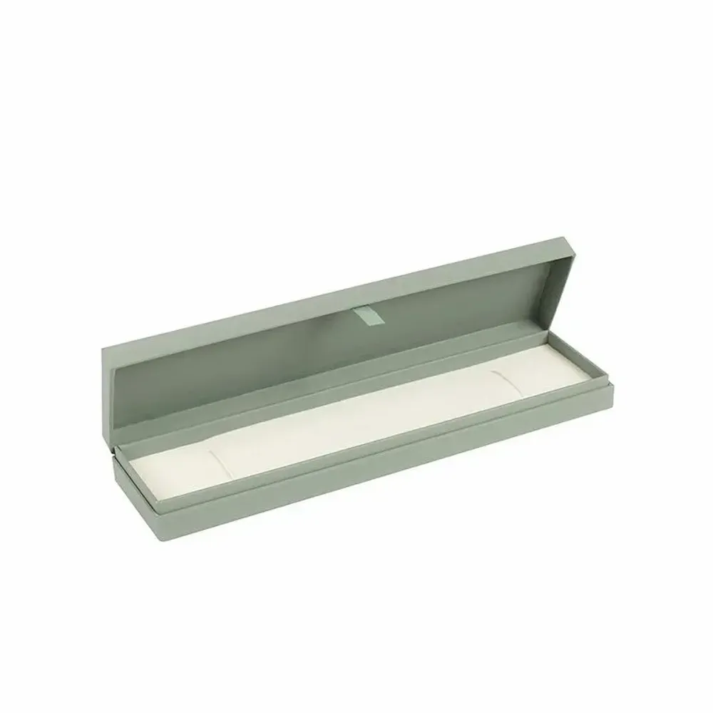 Gifts - Cardboard bracelet box with a rubberized finish and hinged sage green - LAVAL 1878