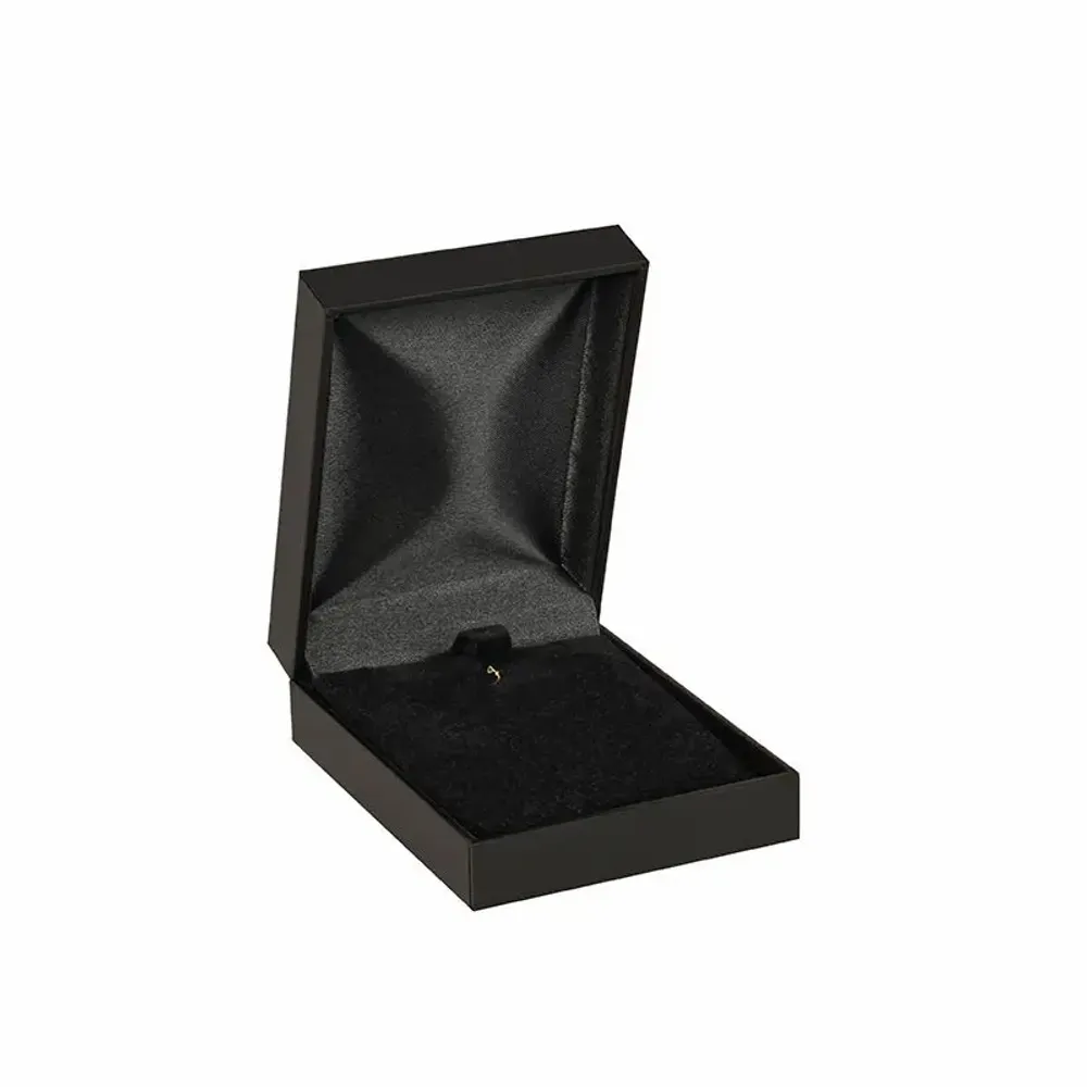 Cadeaux - Écrin boucles d'oreilles/pendentif gainé mat lisse noir - LAVAL 1878