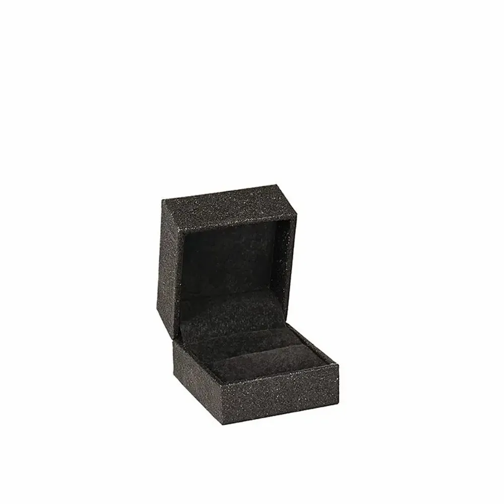 Gifts - Black glittery covered ring box - LAVAL 1878