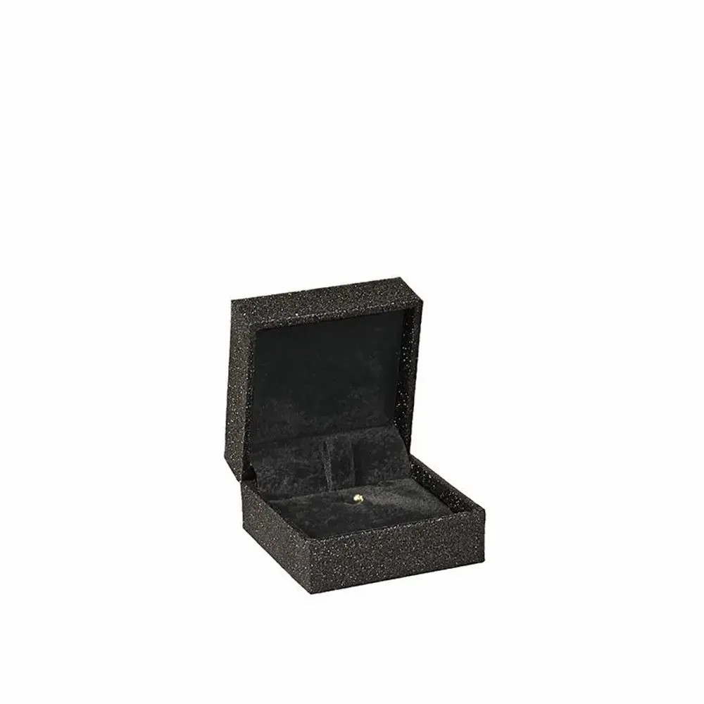Gifts - Black glitter-covered earring/pendant box - LAVAL 1878