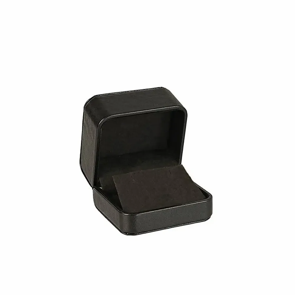 Cadeaux - Écrin boucles d'oreilles synthétique aspect cuir de bovin lisse, noir - LAVAL 1878