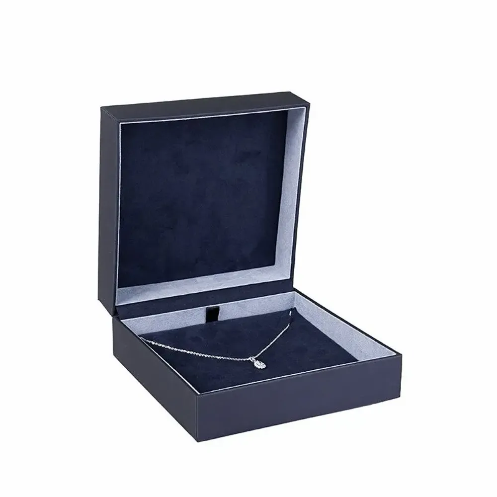 Gifts - High-end matte synthetic-covered navy blue necklace case - LAVAL 1878
