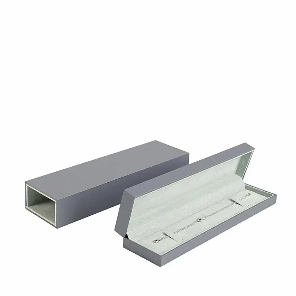 Gifts - Bracelet case with a synthetic, rubberized finish in blue-grey, matching pouch - LAVAL 1878