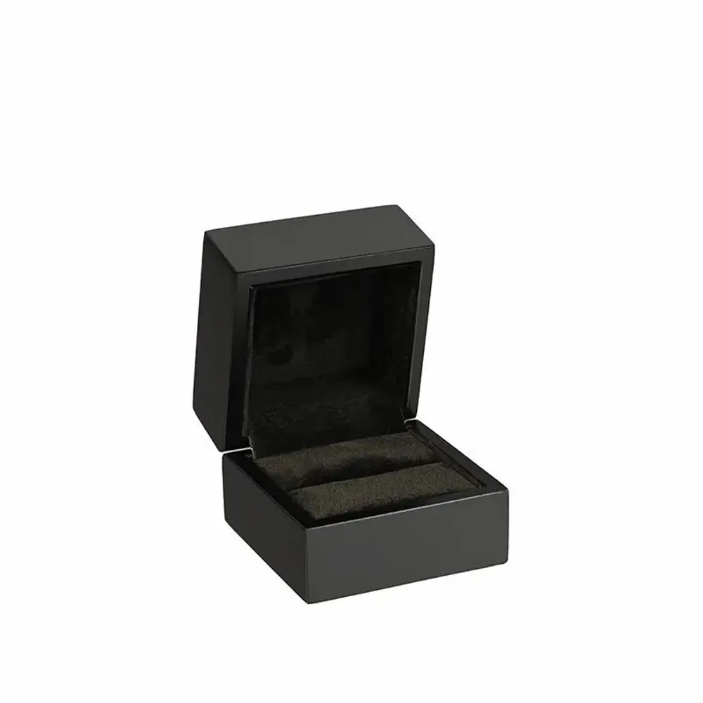 Gifts - Black satin-painted wooden ring box - LAVAL 1878