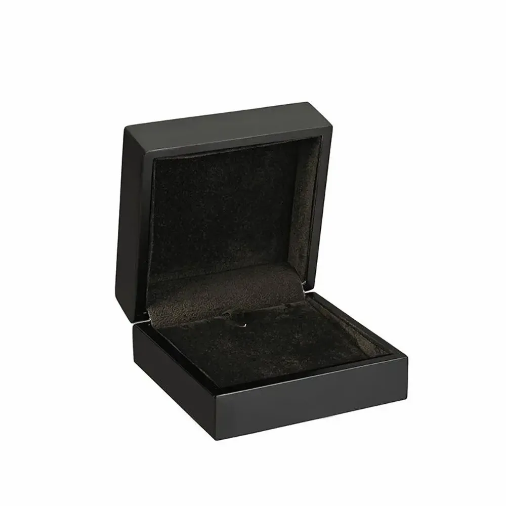 Gifts - Black satin-painted wooden earring/pendant box - LAVAL 1878