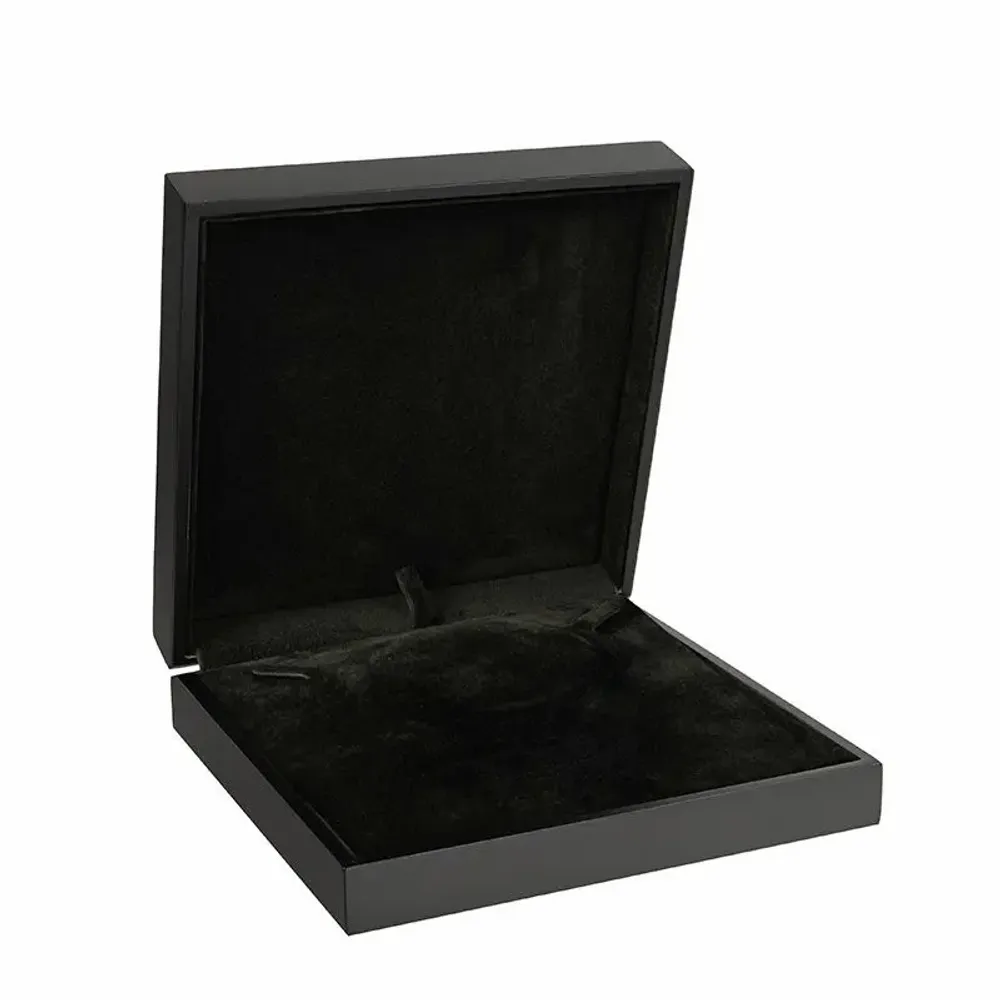 Gifts - Satin black painted wooden necklace box - LAVAL 1878