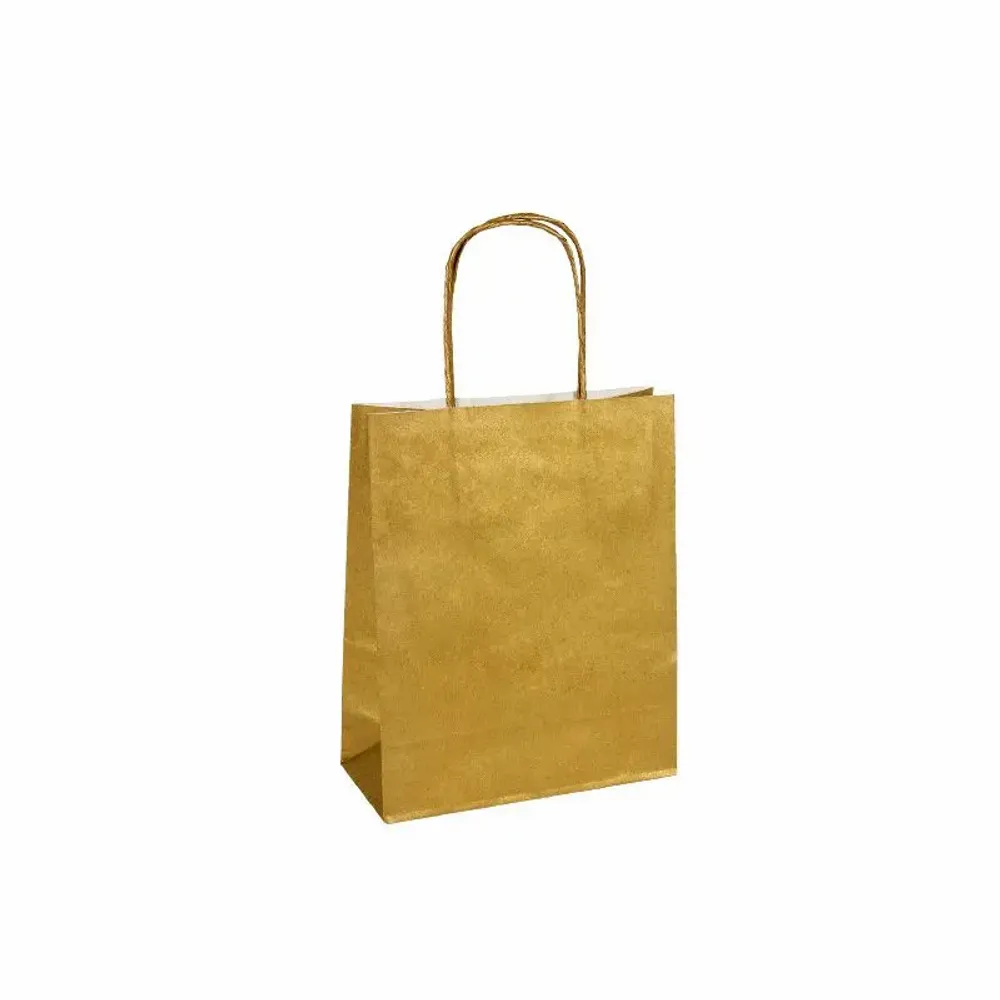 Gifts - Gold kraft paper bags 18 x 8 x H 22cm, 90g (x50) - LAVAL 1878