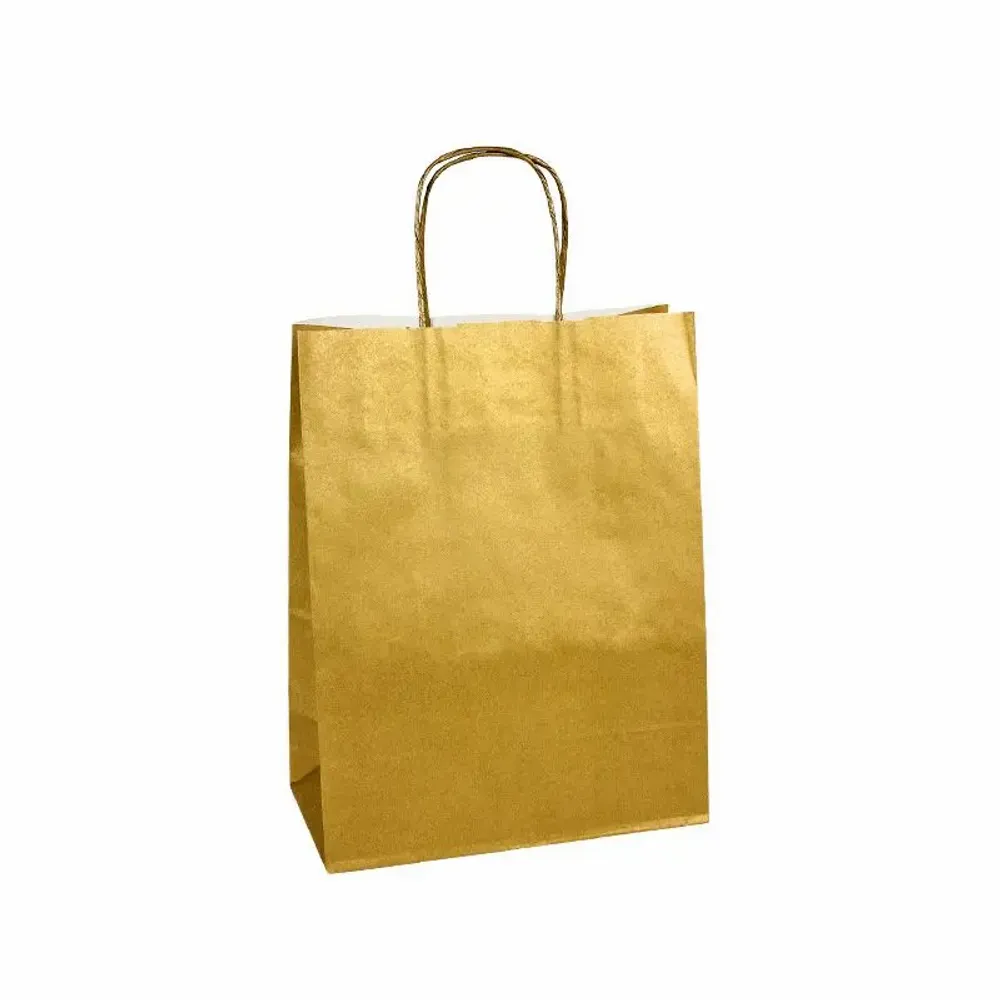 Gifts - Gold kraft paper bags 23 x 12 x H 30cm, 90g (x50) - LAVAL 1878