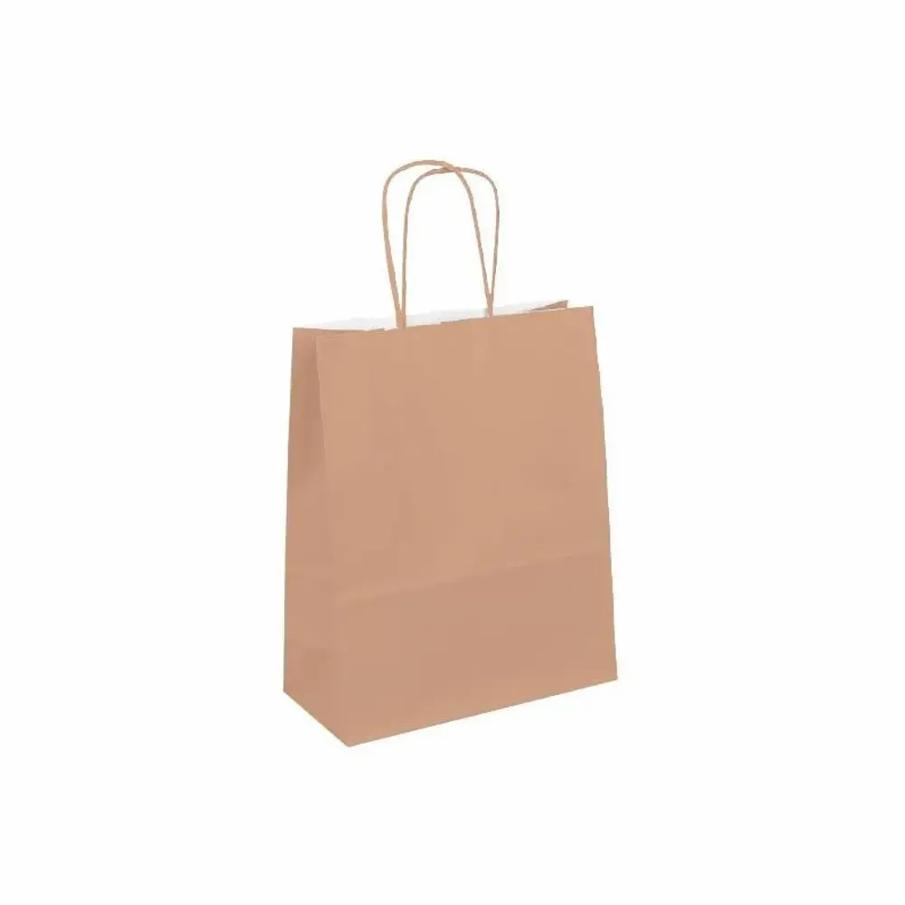 Gifts - Old pink kraft paper bags 18 x 8 x H 22cm, 90g (x50) - LAVAL 1878