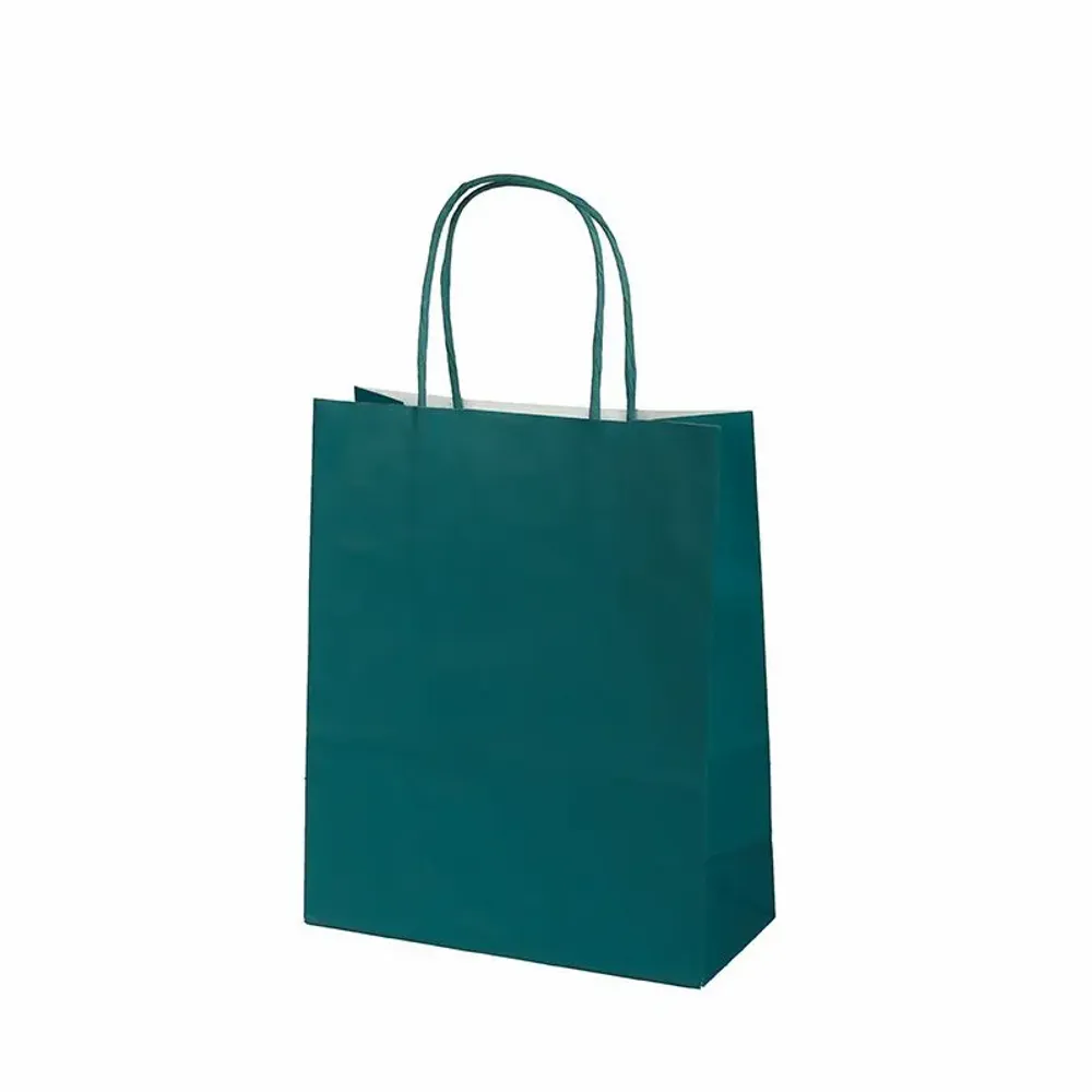 Gifts - Duck blue kraft paper bags, 23 x 12 x H 30cm, 90g (x50) - LAVAL 1878