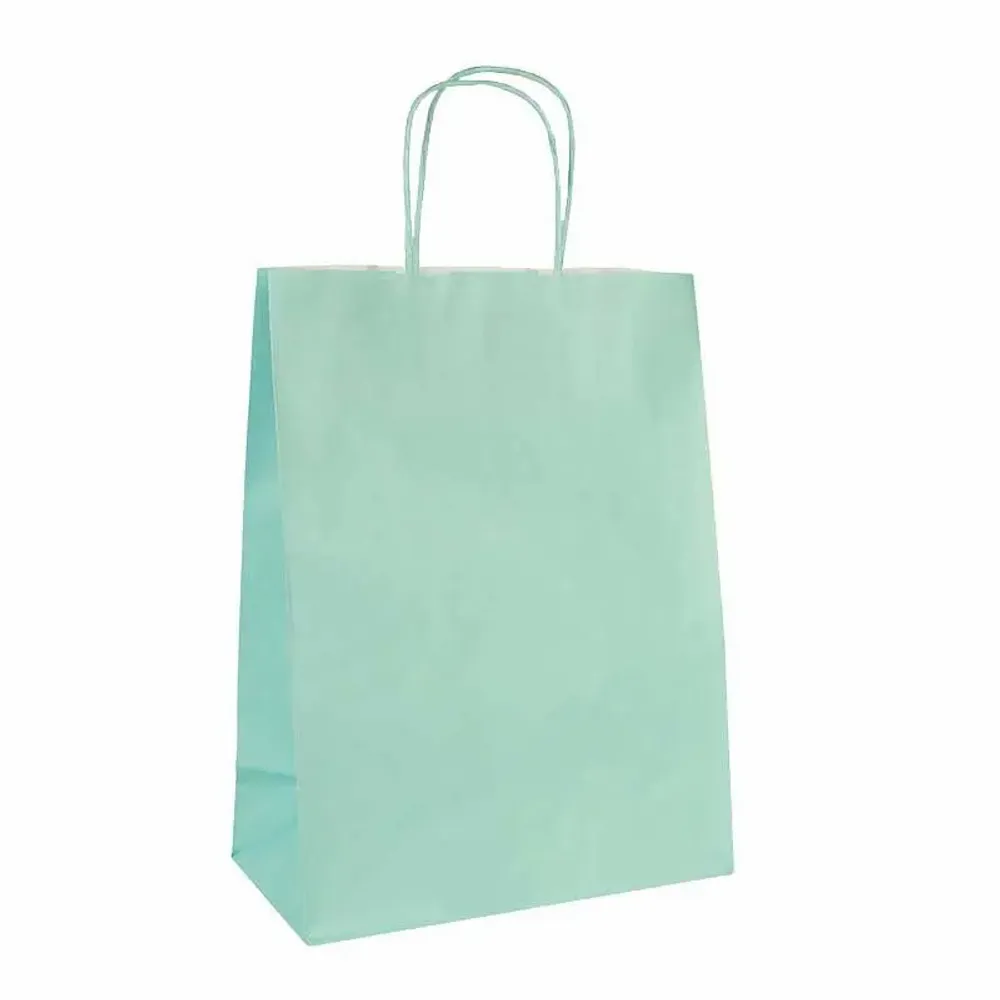 Gifts - Light green kraft paper bags, 23 x 12 x H 30cm, 90g (x50) - LAVAL 1878