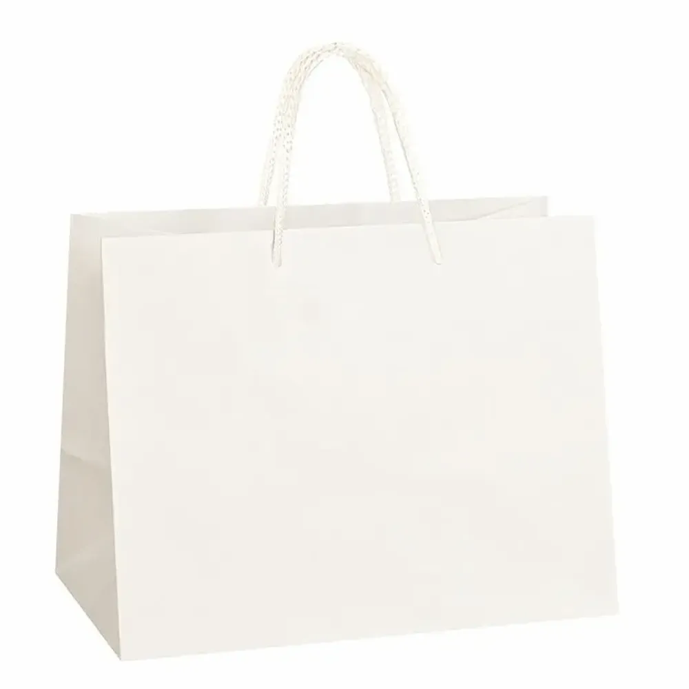 Cadeaux - Sacs papier kraft haut de gamme blanc 52 x 16 x H 40cm, 170g (x10) - LAVAL 1878